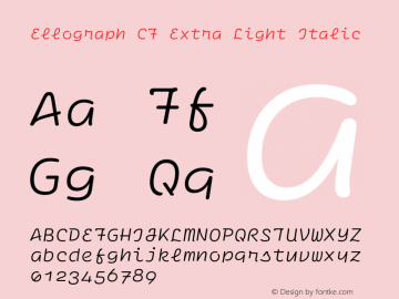 Ellograph CF Extra Light Italic Version 1.000 Font Sample