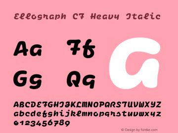 Ellograph CF Heavy Italic Version 1.000 Font Sample