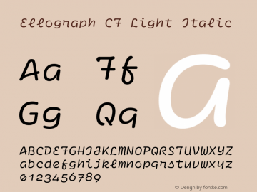Ellograph CF Light Italic Version 1.000 Font Sample