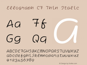 Ellograph CF Thin Italic Version 1.000图片样张