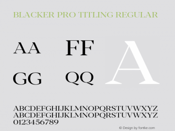 Blacker Pro Titling Regular Version 1.000图片样张