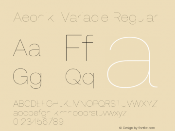 Aeonik_Variable Regular Version 1.000 Font Sample