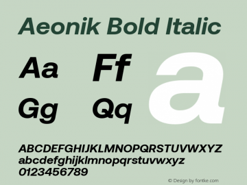 Aeonik Bold Italic Version 1.000图片样张