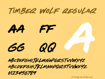 Timber Wolf Regular Version 1.000 Font Sample