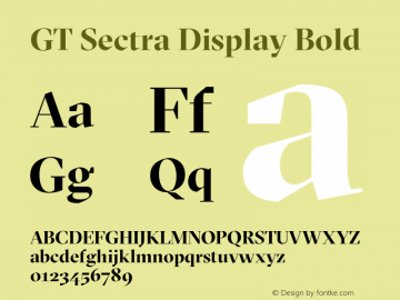 GT Sectra Display Bold Version 3.002 Font Sample