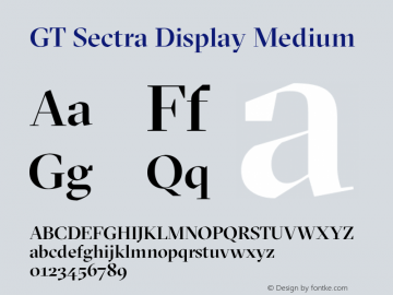 GT Sectra Display Medium Version 3.002 Font Sample