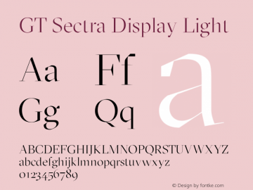 GT Sectra Display Light Version 3.002 Font Sample