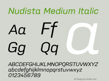 Nudista Italic Version 2.000图片样张