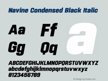 Navine Condensed Black Italic Version 1.000图片样张