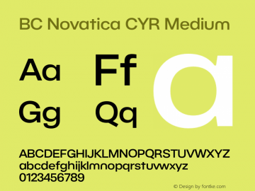 BC Novatica CYR Medium Version 1.000;hotconv 1.0.109;makeotfexe 2.5.65596 Font Sample