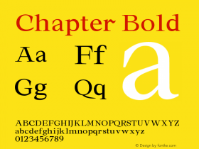 Chapter Bold Version 1.001;PS 001.001;hotconv 1.0.88;makeotf.lib2.5.64775图片样张