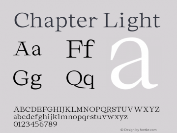 Chapter Light Version 1.001;PS 001.001;hotconv 1.0.88;makeotf.lib2.5.64775图片样张