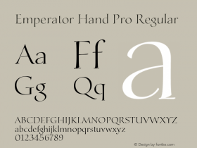 Emperator Hand Pro Regular Version 1.000;hotconv 1.0.109;makeotfexe 2.5.65596 Font Sample