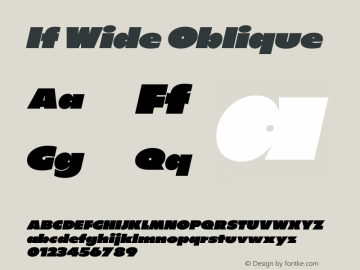 If-WideOblique Version 1.0 | wf-rip DC20200525 Font Sample