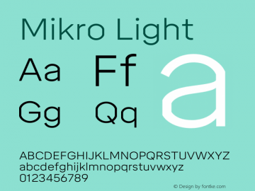 Mikro-Light Version 1.401 | wf-rip DC20200525 Font Sample