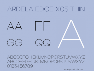 Ardela Edge X03 Thin Version 1.002;hotconv 1.0.109;makeotfexe 2.5.65596图片样张