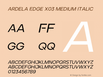 Ardela Edge X03 Medium Italic Version 1.002;hotconv 1.0.109;makeotfexe 2.5.65596图片样张