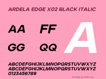 Ardela Edge X02 Black Italic Version 1.002;hotconv 1.0.109;makeotfexe 2.5.65596图片样张