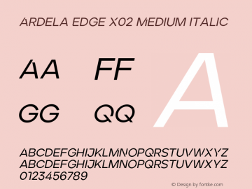 Ardela Edge X02 Medium Italic Version 1.002;hotconv 1.0.109;makeotfexe 2.5.65596图片样张
