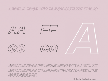 Ardela Edge X02 Black Outline Italic Version 1.002;hotconv 1.0.109;makeotfexe 2.5.65596图片样张