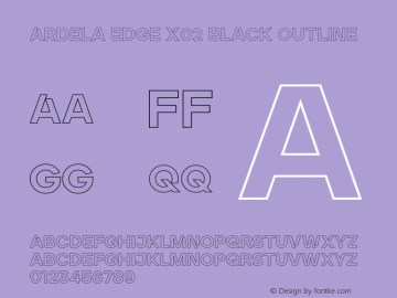 Ardela Edge X02 Black Outline Version 1.002;hotconv 1.0.109;makeotfexe 2.5.65596 Font Sample