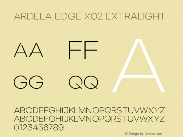 Ardela Edge X02 ExtraLight Version 1.002;hotconv 1.0.109;makeotfexe 2.5.65596图片样张