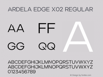 Ardela Edge X02 Regular Version 1.002;hotconv 1.0.109;makeotfexe 2.5.65596图片样张