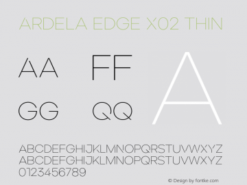 Ardela Edge X02 Thin Version 1.002;hotconv 1.0.109;makeotfexe 2.5.65596图片样张