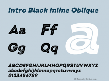 Intro Black Inline Oblique Version 2.000;hotconv 1.0.109;makeotfexe 2.5.65596图片样张