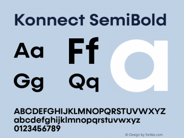 Konnect SemiBold Version 1.000;PS 001.000;hotconv 1.0.88;makeotf.lib2.5.64775图片样张