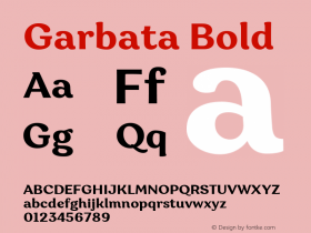 Garbata Bold Version 1.000 Font Sample