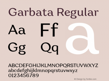 Garbata Regular Version 1.000图片样张