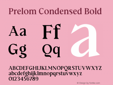 PrelomCondensedBold Version 1.000 Font Sample