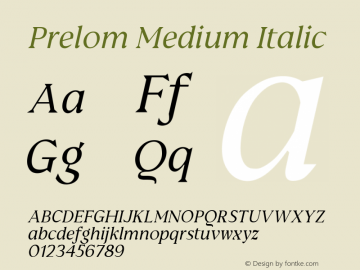 PrelomMediumItalic Version 1.000图片样张