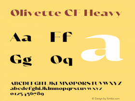 Olivette CF Heavy Version 1.000 Font Sample