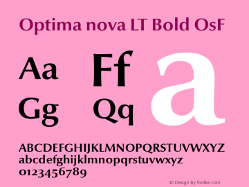 Optima nova LT Bold Old Style Figures Version 1.21 Font Sample