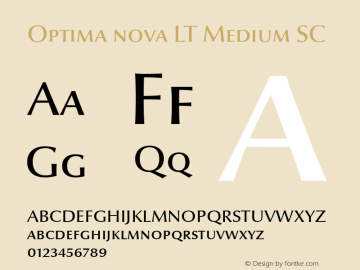 Optima nova LT Medium Small Caps Version 1.21 Font Sample