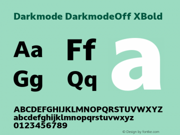 Darkmode DarkmodeOff XBold Version 1.010 | w-rip DC20200520 Font Sample