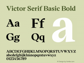 Victor Serif Basic Bold Version 1.000 Font Sample