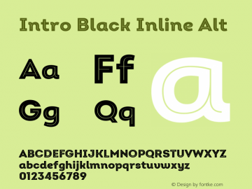 Intro Black Inline Alt Version 2.000 Font Sample