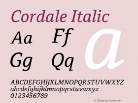 Cordale Italic Version 2.010 | w-rip DC20200520 Font Sample