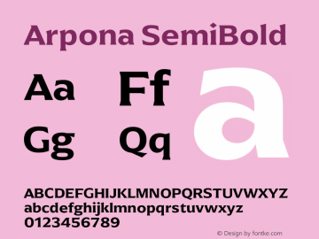 Arpona SemiBold Version 2.000 | w-rip DC20200430 Font Sample