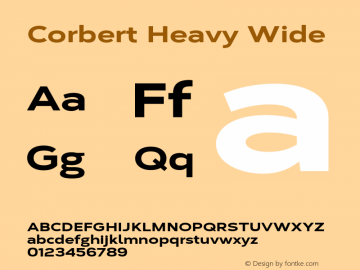 Corbert Heavy Wide Version 002.001 March 2020 Font Sample