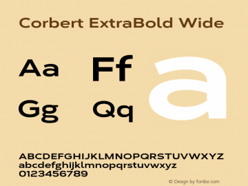 Corbert ExtraBold Wide Version 002.001 March 2020图片样张