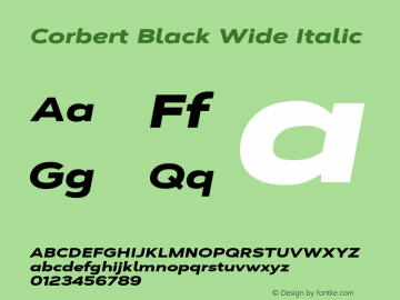 Corbert Black Wide Italic Version 002.001 March 2020图片样张
