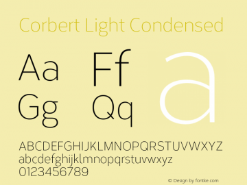 Corbert Light Condensed Version 002.001 March 2020图片样张