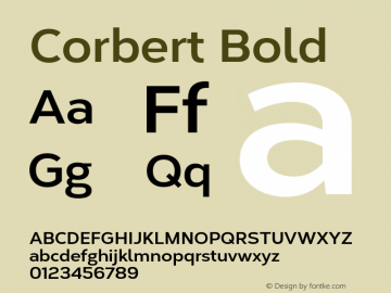 Corbert Bold Version 002.001 March 2020图片样张