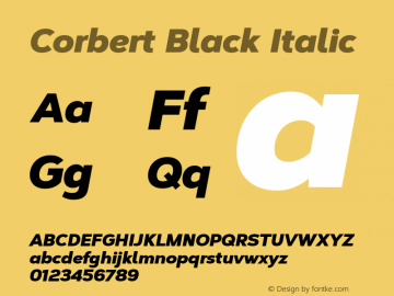 Corbert Black Italic Version 002.001 March 2020图片样张