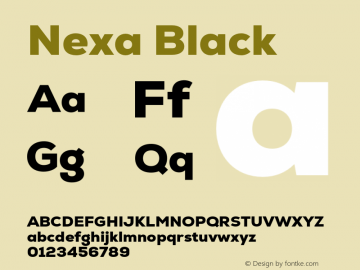 Nexa Black Version 2.001;hotconv 1.0.109;makeotfexe 2.5.65596 Font Sample