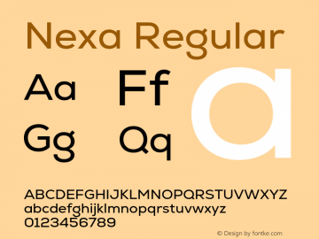 Nexa Regular Version 2.001;hotconv 1.0.109;makeotfexe 2.5.65596 Font Sample
